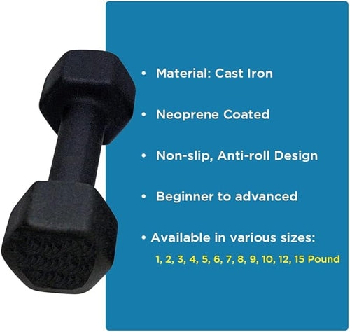 Neoprene Dumbbell, Single Weight for Strength Training, Muscle Toning,