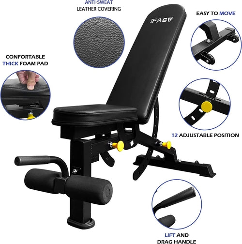 Adjustable Strength Training Bench Press Home Full Body Workout